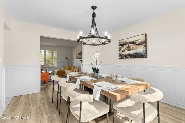 Chandelier, Dining room, Interior, Living room, Wood Texture Flooring