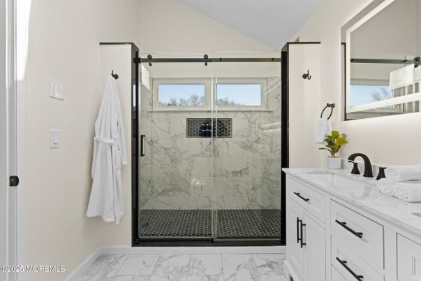 Bathroom, Glass Shower, Interior, Marble, Marble Walls