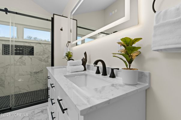 Bathroom, Glass Shower, Interior, Marble, Marble Walls