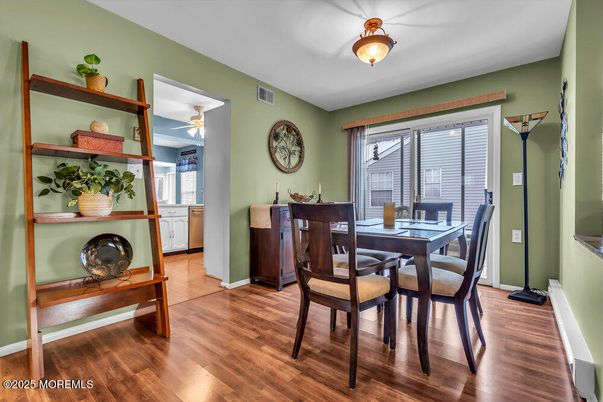 Dining room, Interior, Wood Texture Flooring
