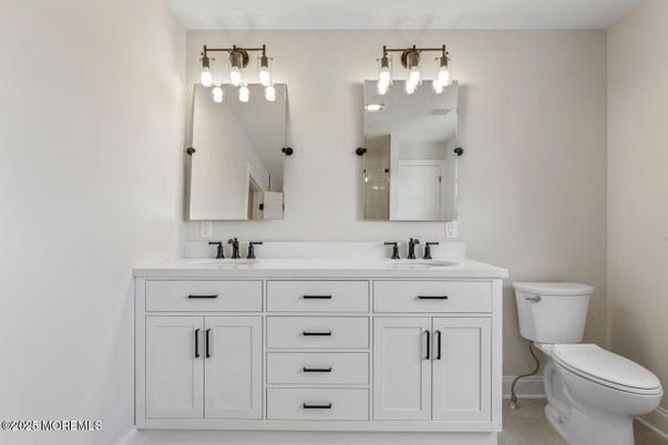 Bathroom, Dual Sink Vanities, Interior, Wood Texture Flooring