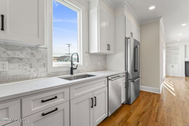 Interior, Kitchen, Recessed Lighting, Wood Texture Flooring