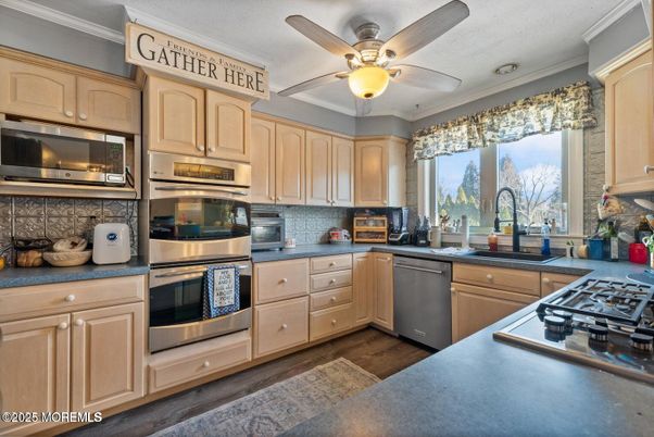 Interior, Kitchen, Stainless Steel Appliances, Wood Texture Flooring