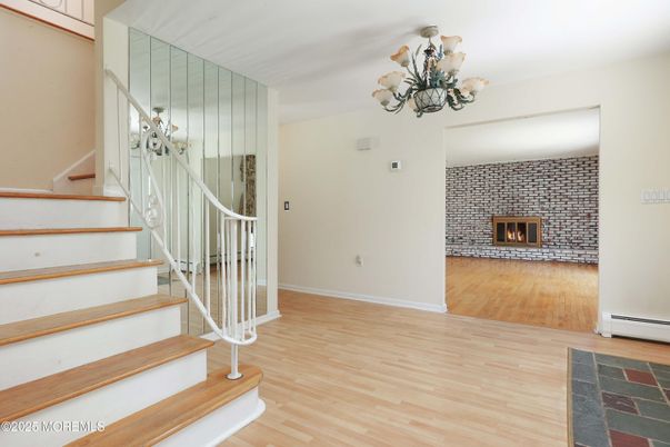 Chandelier, Fireplace, Interior, Wood Texture Flooring