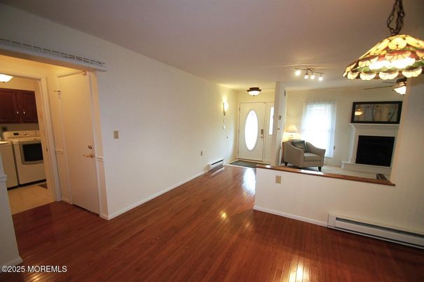 Fireplace, Interior, Kitchen, Wood Texture Flooring