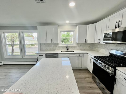 Interior, Kitchen, Recessed Lighting, Wood Texture Flooring