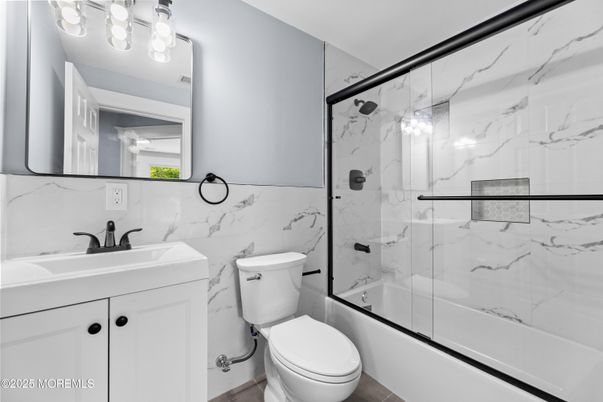 Bathroom, Glass Shower, Interior, Marble Walls