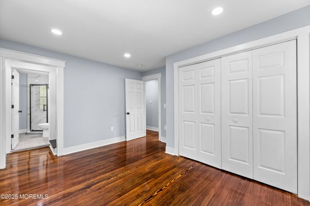 Bathroom, Empty room, Interior, Recessed Lighting, Wood Texture Flooring
