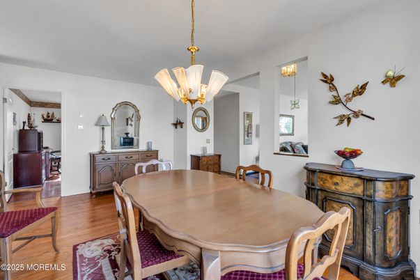Chandelier, Dining room, Interior, Wood Texture Flooring