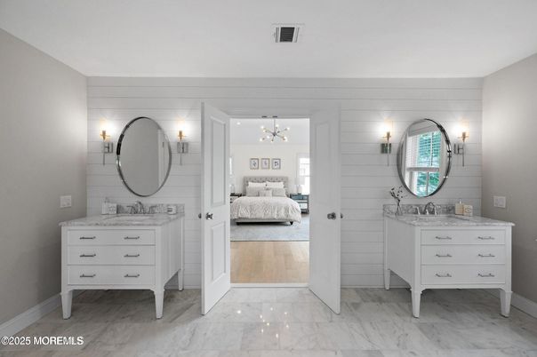 Bathroom, Bedroom, Dual Sink Vanities, Interior, Marble