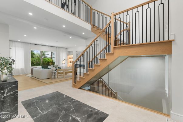 Interior, Living room, Marble, Recessed Lighting, Wood Texture Flooring