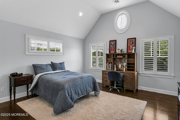 Bedroom, Home Office, Interior, Recessed Lighting, Wood Texture Flooring