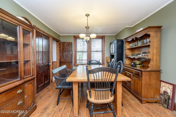 Chandelier, Dining room, Interior, Pendant Lights, Wood Texture Flooring