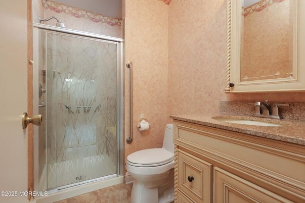 Bathroom, Glass Shower, Interior, Marble Walls