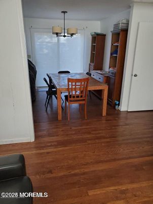 Chandelier, Dining room, Interior, Wood Texture Flooring