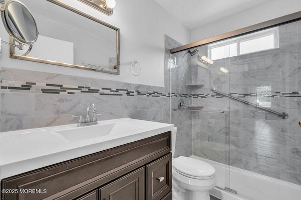 Bathroom, Glass Shower, Interior, Marble Walls