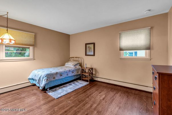 Bedroom, Interior, Pendant Lights, Wood Texture Flooring