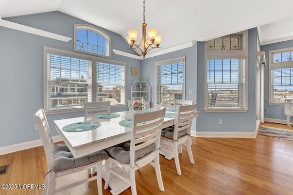 Chandelier, Dining room, Interior, Wood Texture Flooring