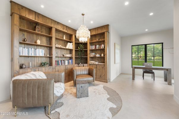 Chandelier, Home Office, Interior, Recessed Lighting