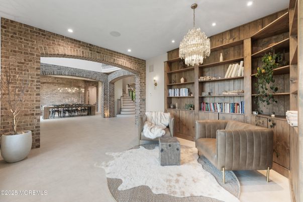 Chandelier, Interior, Recessed Lighting, Stone Walls
