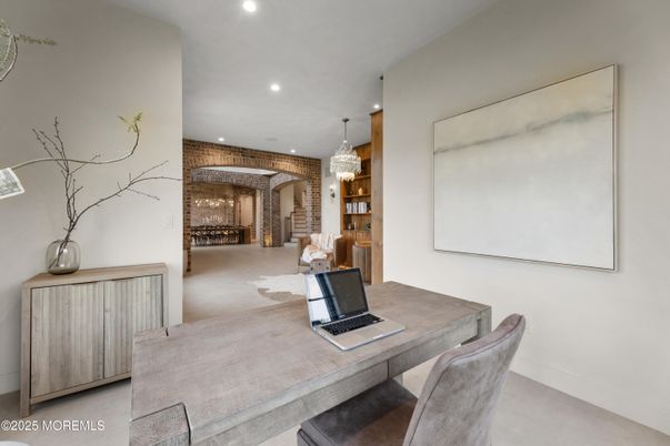 Chandelier, Home Office, Interior, Recessed Lighting