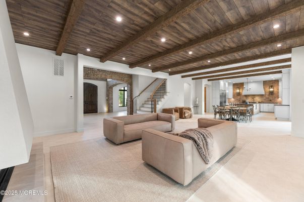 Dining room, Interior, Kitchen, Living room, Pendant Lights, Recessed Lighting, Wooden Beams, Wooden Ceilings