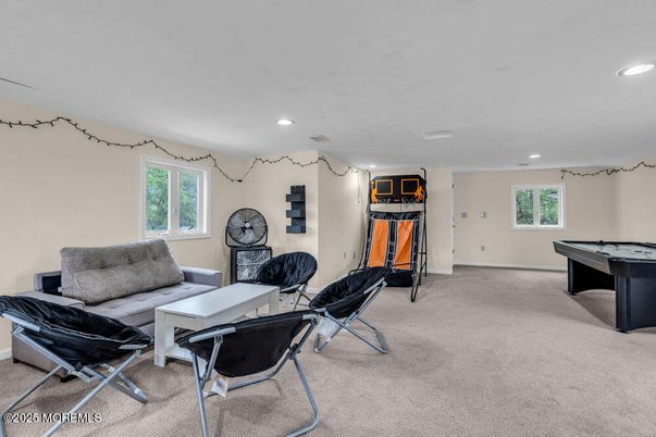 Billiard Table, Game Room, Interior, Recessed Lighting