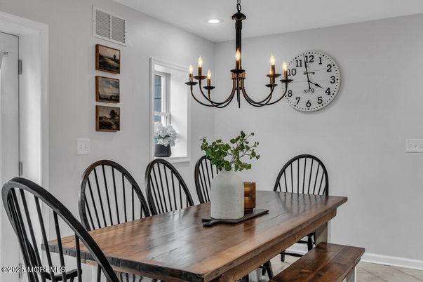 Chandelier, Dining room, Interior, Recessed Lighting
