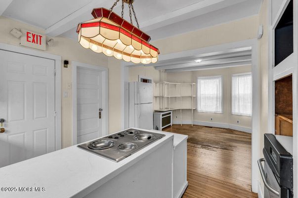 Interior, Kitchen, Stainless Steel Appliances, Wood Texture Flooring
