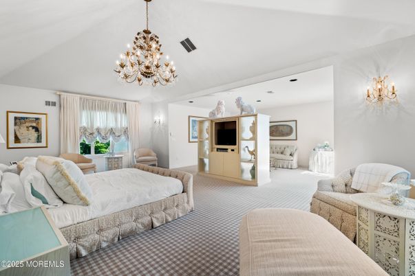 Bedroom, Chandelier, Interior, Recessed Lighting