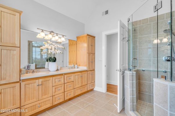 Bathroom, Dual Sink Vanities, Glass Shower, Interior