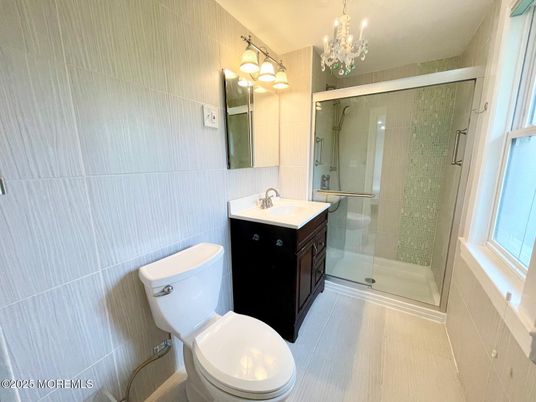 Bathroom, Chandelier, Glass Shower, Interior