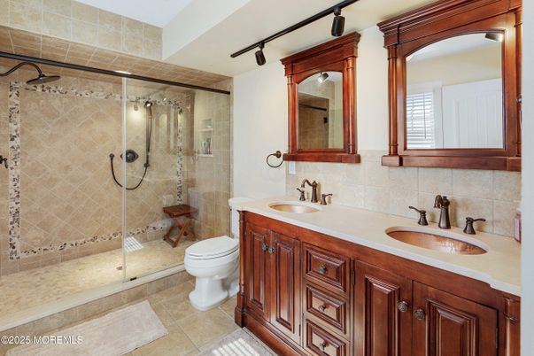 Bathroom, Dual Sink Vanities, Glass Shower, Interior
