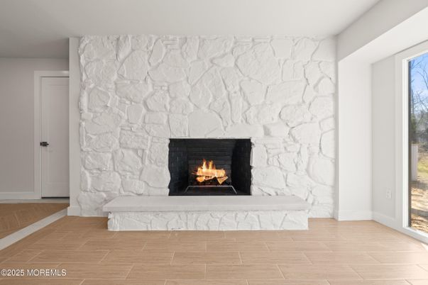 Fireplace, Interior, Stone Walls, Wood Texture Flooring