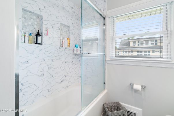 Bathroom, Glass Shower, Interior, Marble Walls