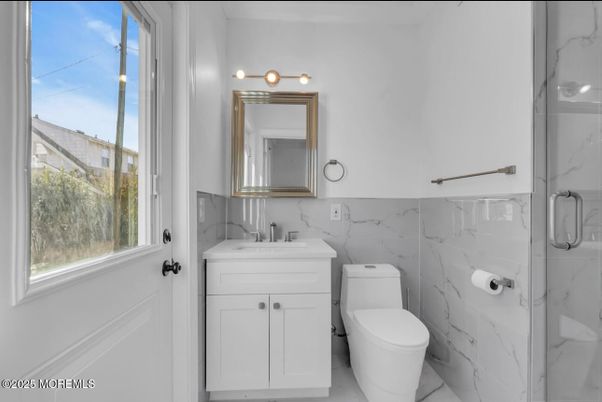 Bathroom, Glass Shower, Interior, Marble Walls