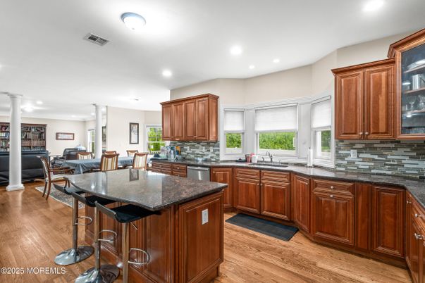 Dining room, Interior, Kitchen, Recessed Lighting, Wood Texture Flooring