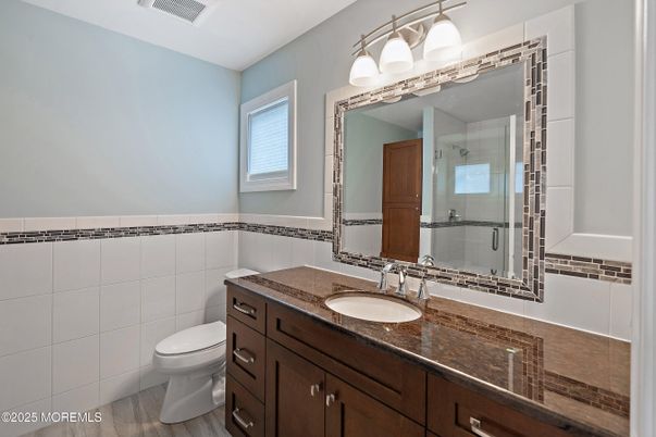 Bathroom, Glass Shower, Interior, Wood Texture Flooring