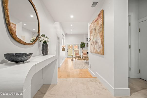 Interior, Marble, Recessed Lighting, Wood Texture Flooring