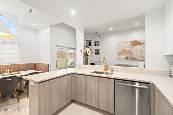 Interior, Kitchen, Marble, Recessed Lighting, Stainless Steel Appliances