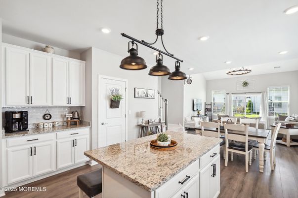 Dining room, Interior, Kitchen, Living room, Pendant Lights, Recessed Lighting, Wood Texture Flooring