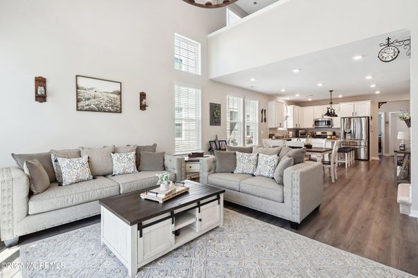 Dining room, Interior, Kitchen, Living room, Pendant Lights, Recessed Lighting, Stainless Steel Appliances, Wood Texture Flooring