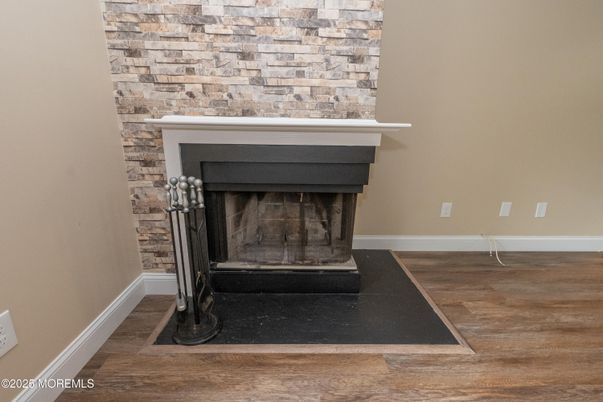 Fireplace, Interior, Wood Texture Flooring