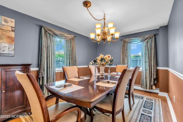 Chandelier, Dining room, Interior, Wood Texture Flooring
