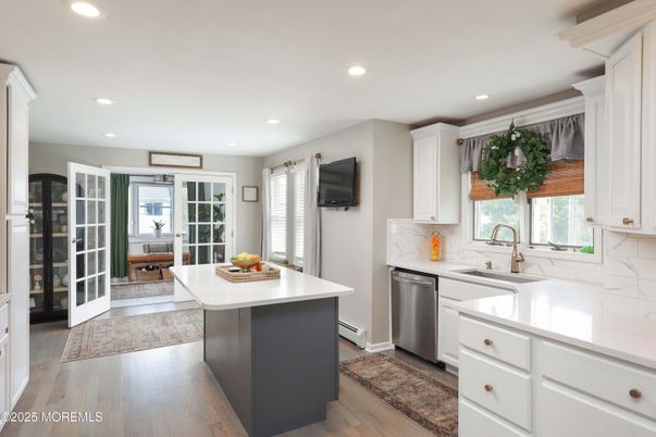 Interior, Kitchen, Recessed Lighting, Wood Texture Flooring