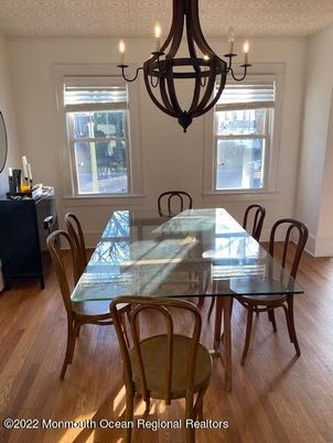 Chandelier, Dining room, Interior, Wood Texture Flooring