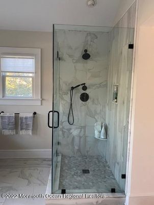 Bathroom, Glass Shower, Interior, Marble, Marble Walls