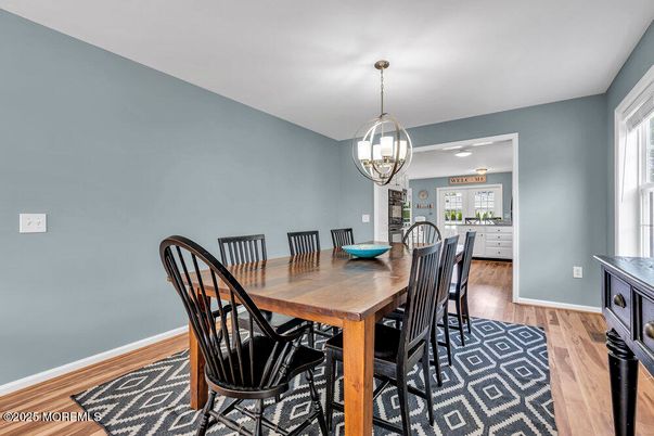 Chandelier, Dining room, Interior, Wood Texture Flooring