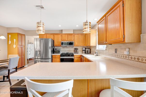 Interior, Kitchen, Pendant Lights, Recessed Lighting, Stainless Steel Appliances