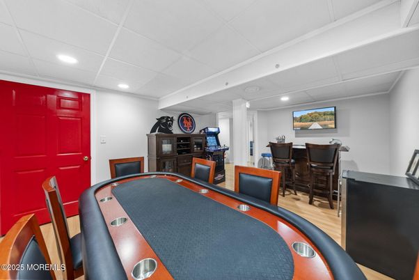 Game Room, Interior, Recessed Lighting, Wood Texture Flooring